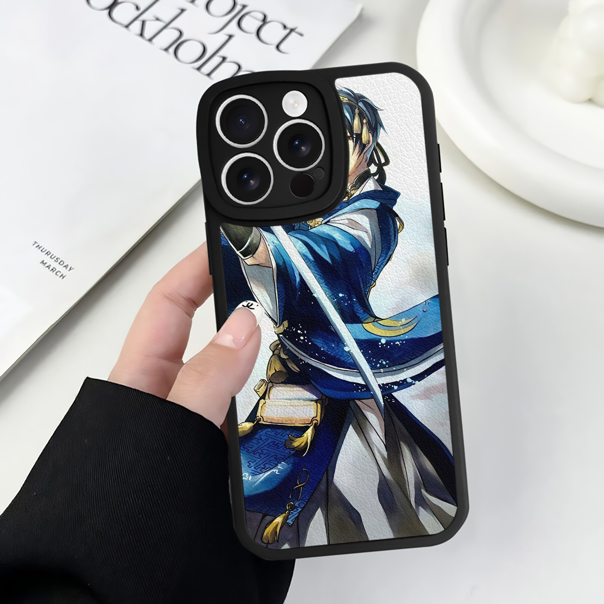 （画像用） 刀剣乱舞 Touken Ranbu 【iPhone 16シリーズ対応】シリコンスマホケース（レザー調） 材質：シリコン